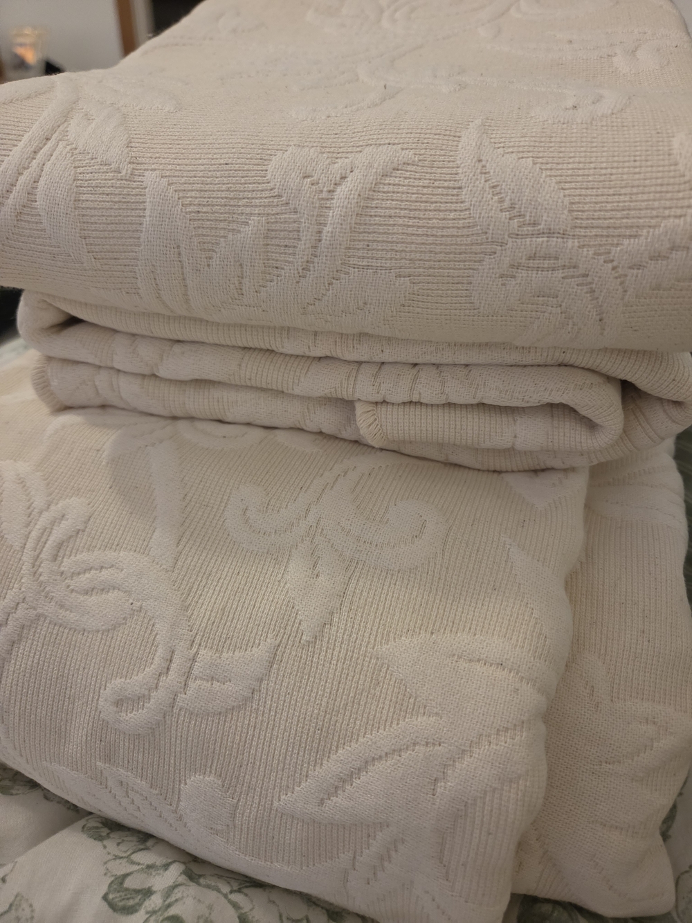 Matelasse Cream Quilted Floral Bedspread Set, Standard/Queen JCPenney Home